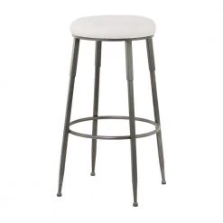 30 in. Gray Metal Industrial Counter Stool by Litton Lane