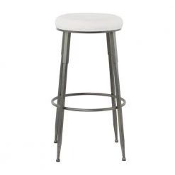 30 in. Gray Metal Industrial Counter Stool by Litton Lane -Outlet Litton Lane Store gray litton lane bar stools 042765 66 1000