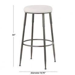 30 in. Gray Metal Industrial Counter Stool by Litton Lane -Outlet Litton Lane Store gray litton lane bar stools 042765 c3 1000