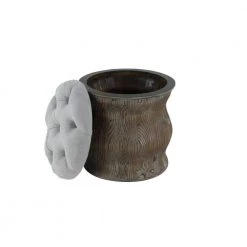 18 in. Light Gray Wood Rustic Storage Stool by Litton Lane -Outlet Litton Lane Store gray litton lane bar stools 90670 c3 1000