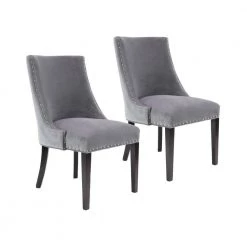 Gray Wood Traditional Dining Chair (Set of 2) by Litton Lane -Outlet Litton Lane Store gray litton lane dining chairs 38376 77 1000