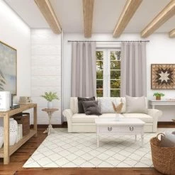 16 in. White Round Wood Intricately Carved Scroll End Table with Brown Top by Litton Lane -Outlet Litton Lane Store gray litton lane end side tables 42931 76 1000