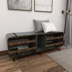 18 in. x 48 in. x 14 in. Grey Metal Farmhouse Storage Unit by Litton Lane -Outlet Litton Lane Store grey litton lane accent cabinets 22689 1f 1000