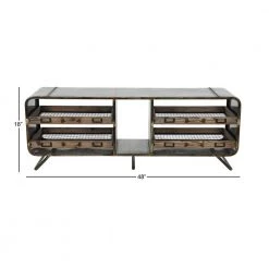 18 in. x 48 in. x 14 in. Grey Metal Farmhouse Storage Unit by Litton Lane -Outlet Litton Lane Store grey litton lane accent cabinets 22689 76 1000