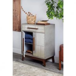 Grey Wood Industrial Cabinet by Litton Lane -Outlet Litton Lane Store grey litton lane accent cabinets 36031 31 1000
