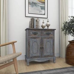 Grey Wood Vintage Cabinet by Litton Lane -Outlet Litton Lane Store grey litton lane accent cabinets 37895 4f 1000