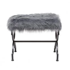 19 in. Grey Backless Metal Contemporary Stool by Litton Lane