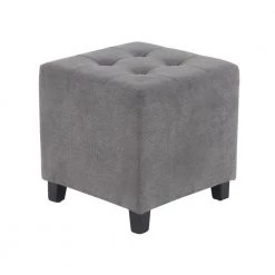 14 in. Gray Wood Modern Storage Stool by Litton Lane