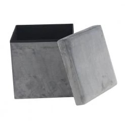 15 in. Grey Polyester Modern Storage Stool by Litton Lane -Outlet Litton Lane Store grey litton lane bar stools 53728 4f 1000