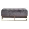 Gray Storage Glam Bench 19 in. x 44 in. x 17 in. by Litton Lane
