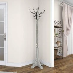 Gray Wood Farmhouse Coat Rack by Litton Lane -Outlet Litton Lane Store grey litton lane coat racks 42935 4f 1000