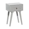 13 in. Gray Rectangle Wood Intricately Carved Single Drawer Scroll End Table by Litton Lane