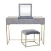 33 in. Grey Rectangle Wood Contemporary Vanity with Mirror (Set of 2) by Litton Lane 2 33 in. Grey Rectangle Wood Contemporary Vanity with Mirror (Set of 2) by Litton Lane -Outlet Litton Lane Store grey litton lane console tables 042750 64 1000