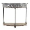 36 in. Gray Half Moon Metal Farmhouse Console Table by Litton Lane -Outlet Litton Lane Store grey litton lane console tables 90035 64 1000