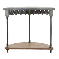 36 in. Gray Half Moon Metal Farmhouse Console Table by Litton Lane 13 36 in. Gray Half Moon Metal Farmhouse Console Table by Litton Lane -Outlet Litton Lane Store grey litton lane console tables 90035 66 1000