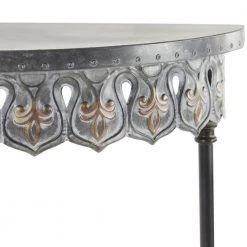 36 in. Gray Half Moon Metal Farmhouse Console Table by Litton Lane 12 36 in. Gray Half Moon Metal Farmhouse Console Table by Litton Lane -Outlet Litton Lane Store grey litton lane console tables 90035 a0 1000