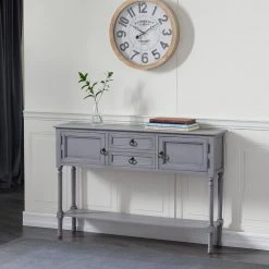 47 in. Grey Rectangle Wood Traditional Console Table by Litton Lane -Outlet Litton Lane Store grey litton lane console tables 90637 31 1000