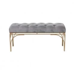Grey Metal Glam Bench 39 in. x 17 in. x 19 in. by Litton Lane -Outlet Litton Lane Store grey litton lane dining benches 040654 66 1000