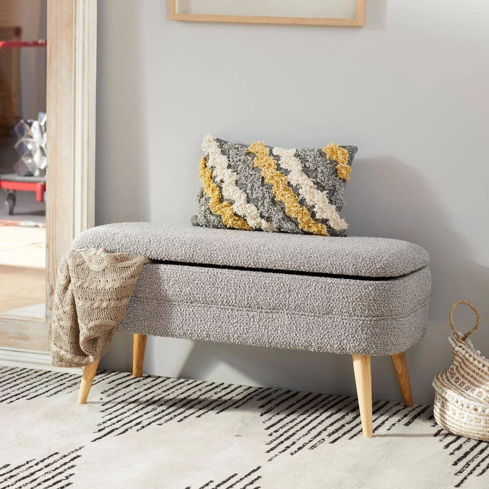 Grey Storage Contemporary Bench 19 in. x 40 in. x 16 in. by Litton Lane 12 Grey Storage Contemporary Bench 19 in. x 40 in. x 16 in. by Litton Lane - Image 10