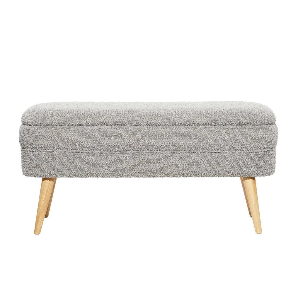 Grey Storage Contemporary Bench 19 in. x 40 in. x 16 in. by Litton Lane 8 Grey Storage Contemporary Bench 19 in. x 40 in. x 16 in. by Litton Lane - Image 6