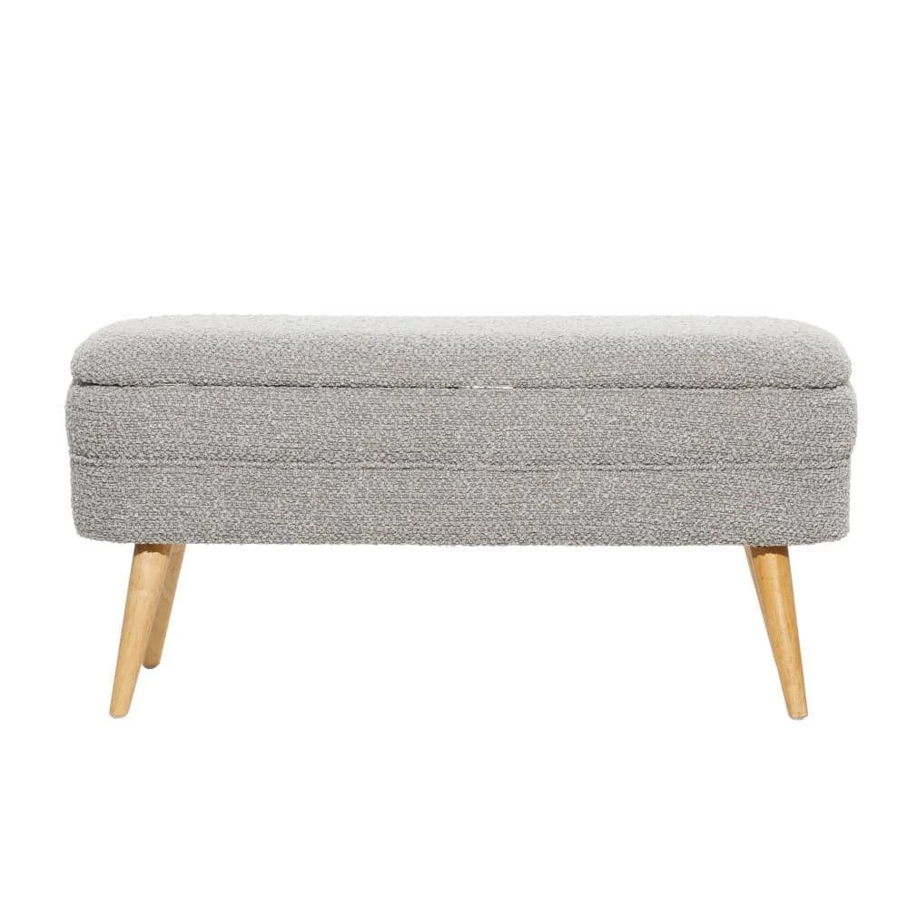 Grey Storage Contemporary Bench 19 in. x 40 in. x 16 in. by Litton Lane 5 Grey Storage Contemporary Bench 19 in. x 40 in. x 16 in. by Litton Lane - Image 3