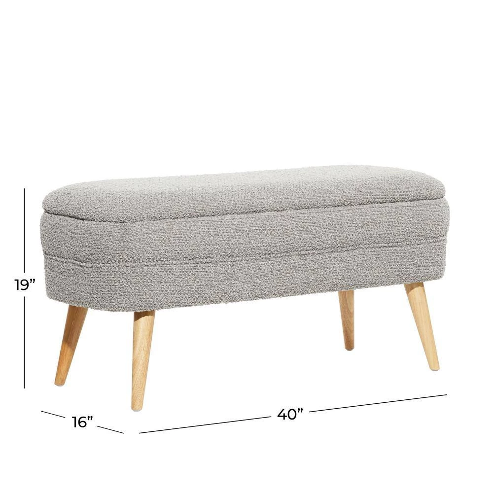 Grey Storage Contemporary Bench 19 in. x 40 in. x 16 in. by Litton Lane 11 Grey Storage Contemporary Bench 19 in. x 40 in. x 16 in. by Litton Lane - Image 9