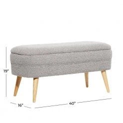 Grey Storage Contemporary Bench 19 in. x 40 in. x 16 in. by Litton Lane 16 Grey Storage Contemporary Bench 19 in. x 40 in. x 16 in. by Litton Lane -Outlet Litton Lane Store grey litton lane dining benches 041257 c3 1000