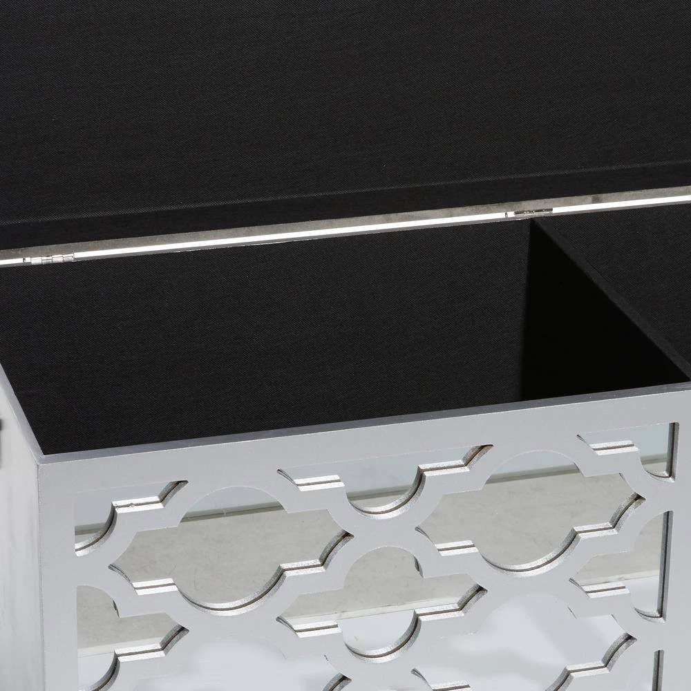 Grey Storage Glam Bench (Set of 3) by Litton Lane 4 Grey Storage Glam Bench (Set of 3) by Litton Lane - Image 2