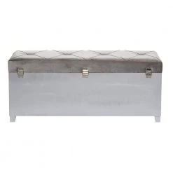 Grey Storage Glam Bench (Set of 3) by Litton Lane