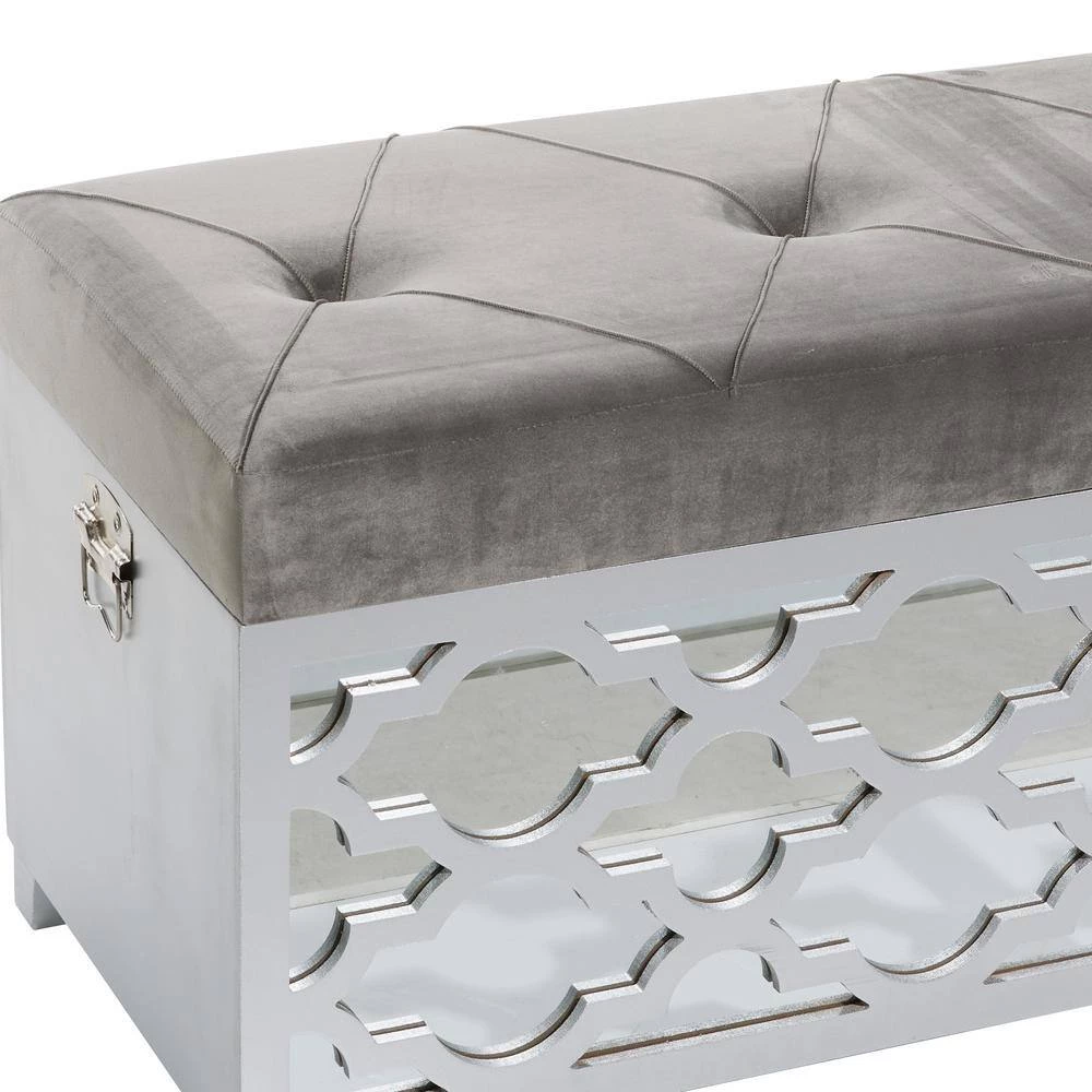 Grey Storage Glam Bench (Set of 3) by Litton Lane 5 Grey Storage Glam Bench (Set of 3) by Litton Lane - Image 3