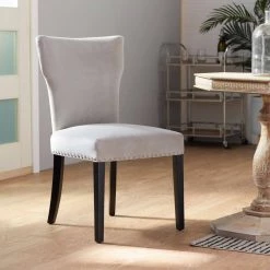 Gray Wood Contemporary Dining Chair (Set of 2) by Litton Lane -Outlet Litton Lane Store grey litton lane dining chairs 041254 31 1000
