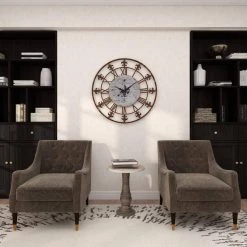 18 in. Gray Round Wood Handmade Distressed End Table with Wood Chip Inspired Tabletop by Litton Lane -Outlet Litton Lane Store grey litton lane end side tables 31889 76 1000