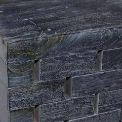 14 in. Gray Rectangle Teak Wood Mosaic Design End Table by Litton Lane -Outlet Litton Lane Store grey litton lane end side tables 71472 44 1000