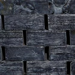 14 in. Gray Rectangle Teak Wood Mosaic Design End Table by Litton Lane -Outlet Litton Lane Store grey litton lane end side tables 71472 fa 1000