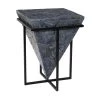 16 in. Gray Square Wood Mosaic Design End Table with Black Metal Stand by Litton Lane -Outlet Litton Lane Store grey litton lane end side tables 71484 64 1000