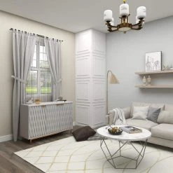 White Wood Contemporary Cabinet by Litton Lane -Outlet Litton Lane Store ivory litton lane accent cabinets 040174 76 1000