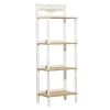 57 in. White Farmhouse Wood 4 Shelf Shelving Unit by Litton Lane