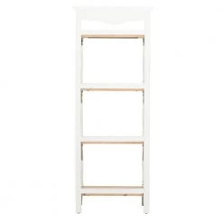 57 in. White Farmhouse Wood 4 Shelf Shelving Unit by Litton Lane -Outlet Litton Lane Store ivory white litton lane bookcases bookshelves 39735 66 1000