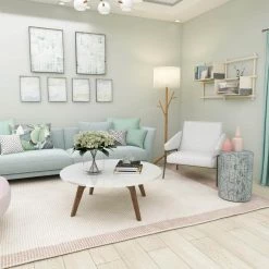 14 in. Light Blue Cylinder Wood Handmade End Table by Litton Lane -Outlet Litton Lane Store light blue litton lane end side tables 48983 a0 1000