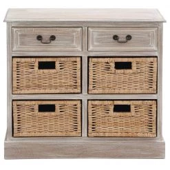 28 in. x 30 in. x 12 in. Light Brown Wood Traditional Storage Unit by Litton Lane