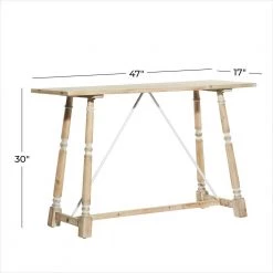 47.13 in. x 30 in. Light Brown Rectangle Farmhouse Wood Console Table by Litton Lane -Outlet Litton Lane Store light brown litton lane console tables 63629 76 1000