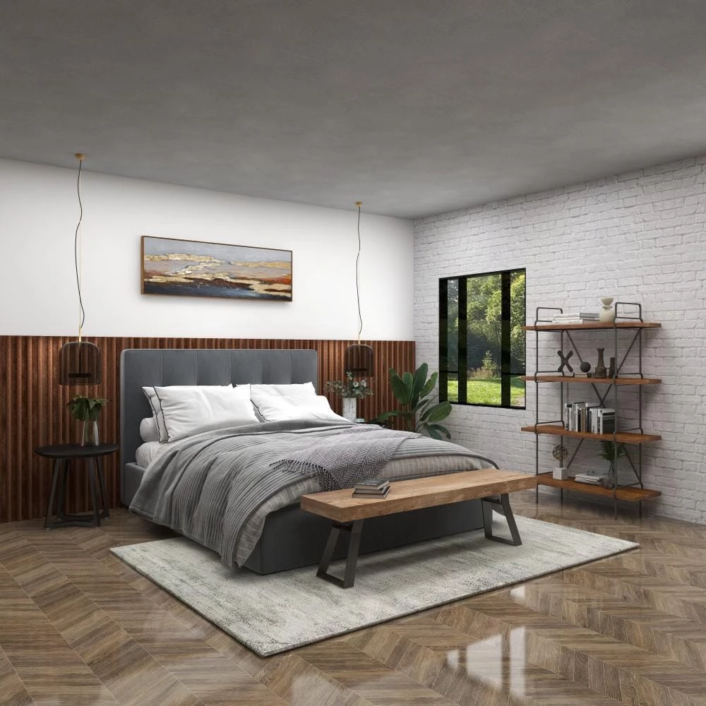 Light Brown Industrial Bench 18 in. x 63 in. x 16 in. by Litton Lane 8 Light Brown Industrial Bench 18 in. x 63 in. x 16 in. by Litton Lane - Image 6