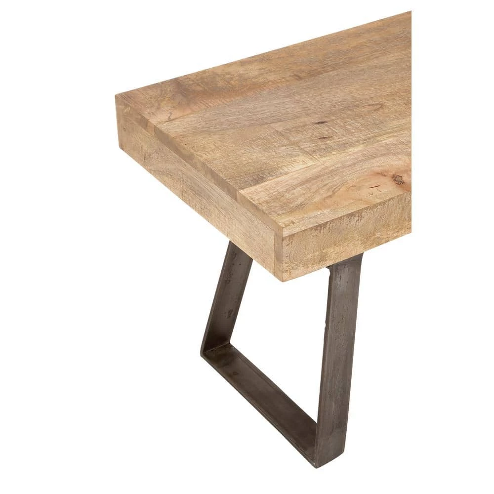 Light Brown Industrial Bench 18 in. x 63 in. x 16 in. by Litton Lane 5 Light Brown Industrial Bench 18 in. x 63 in. x 16 in. by Litton Lane - Image 3