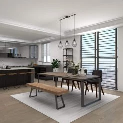 Light Brown Industrial Bench 18 in. x 63 in. x 16 in. by Litton Lane 18 Light Brown Industrial Bench 18 in. x 63 in. x 16 in. by Litton Lane -Outlet Litton Lane Store light brown litton lane dining benches 28745 44 1000