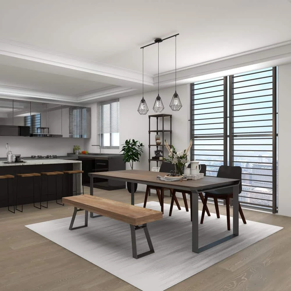 Light Brown Industrial Bench 18 in. x 63 in. x 16 in. by Litton Lane 9 Light Brown Industrial Bench 18 in. x 63 in. x 16 in. by Litton Lane - Image 7