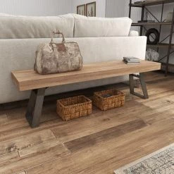 Light Brown Industrial Bench 18 in. x 63 in. x 16 in. by Litton Lane 16 Light Brown Industrial Bench 18 in. x 63 in. x 16 in. by Litton Lane -Outlet Litton Lane Store light brown litton lane dining benches 28745 4f 1000