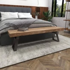 Light Brown Industrial Bench 18 in. x 63 in. x 16 in. by Litton Lane 15 Light Brown Industrial Bench 18 in. x 63 in. x 16 in. by Litton Lane -Outlet Litton Lane Store light brown litton lane dining benches 28745 c3 1000