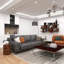 14 in. Light Brown Cylinder Wood Handmade Live Edge End Table with Brick Inspired Design by Litton Lane -Outlet Litton Lane Store light brown litton lane end side tables 38410 76 1000