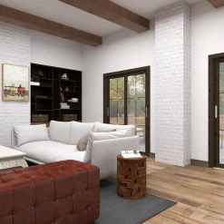 14 in. Light Brown Cylinder Wood Handmade Live Edge End Table with Brick Inspired Design by Litton Lane -Outlet Litton Lane Store light brown litton lane end side tables 38410 fa 1000