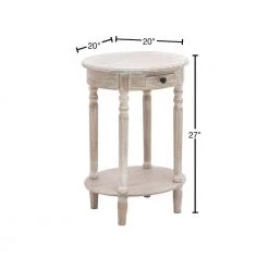 15 in. Light Brown Oval Wood 1 Drawer and 1 Shelf End Table by Litton Lane -Outlet Litton Lane Store light brown litton lane end side tables 96290 40 1000